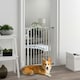 image 2 of PawHut 74-80cm Adjustable Metal Pet Gate Safety Barrier w/ Auto-Close Door White