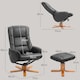 image 7 of HOMCOM Recliner Armchair with Wood Base, Upholstered Reclining Chair, Black