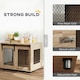 image 4 of PawHut Dog Crate Furniture w/ Sliding Door, for Medium Dogs, Brown 