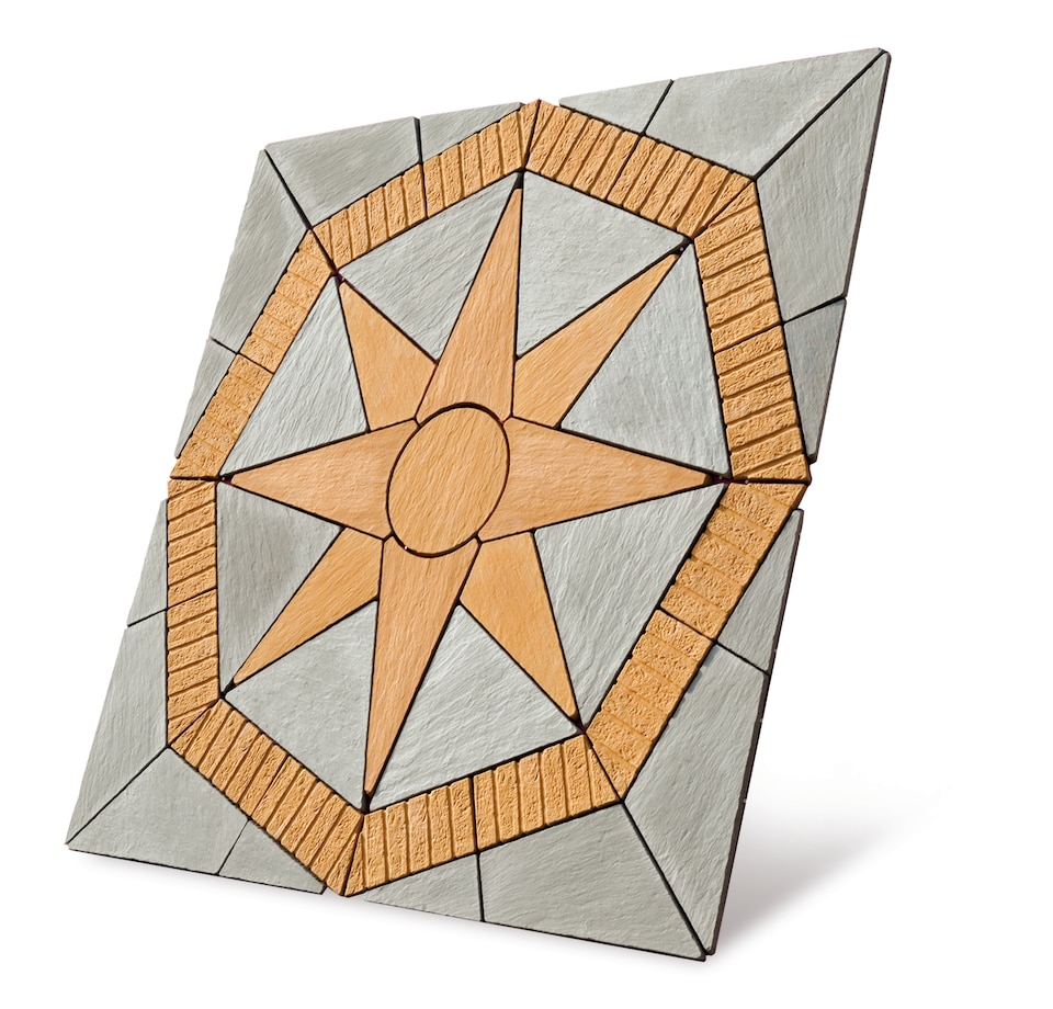 image 1 of Lakeland Star Patio Kit 5.76m2 Gold (2400 x 2400mm) - Bowland Stone - Garden Feature Paving Patio Kit