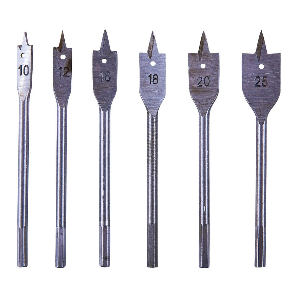 Amtech Flat Wood Bit Set 6pk - One Colour - One Size