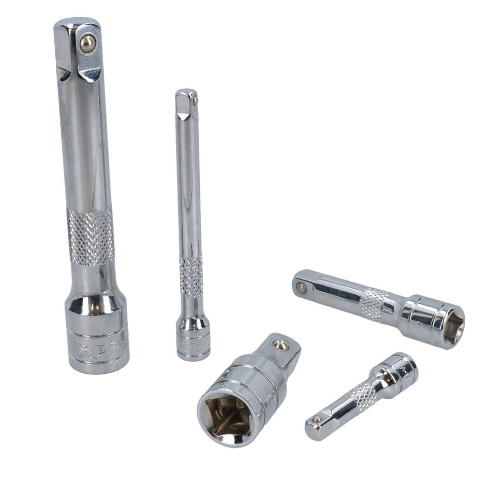 image 1 of 9pc Mixed Drive Straight Socket Extension Set 1/4" 3/8" and 1/2" Drive