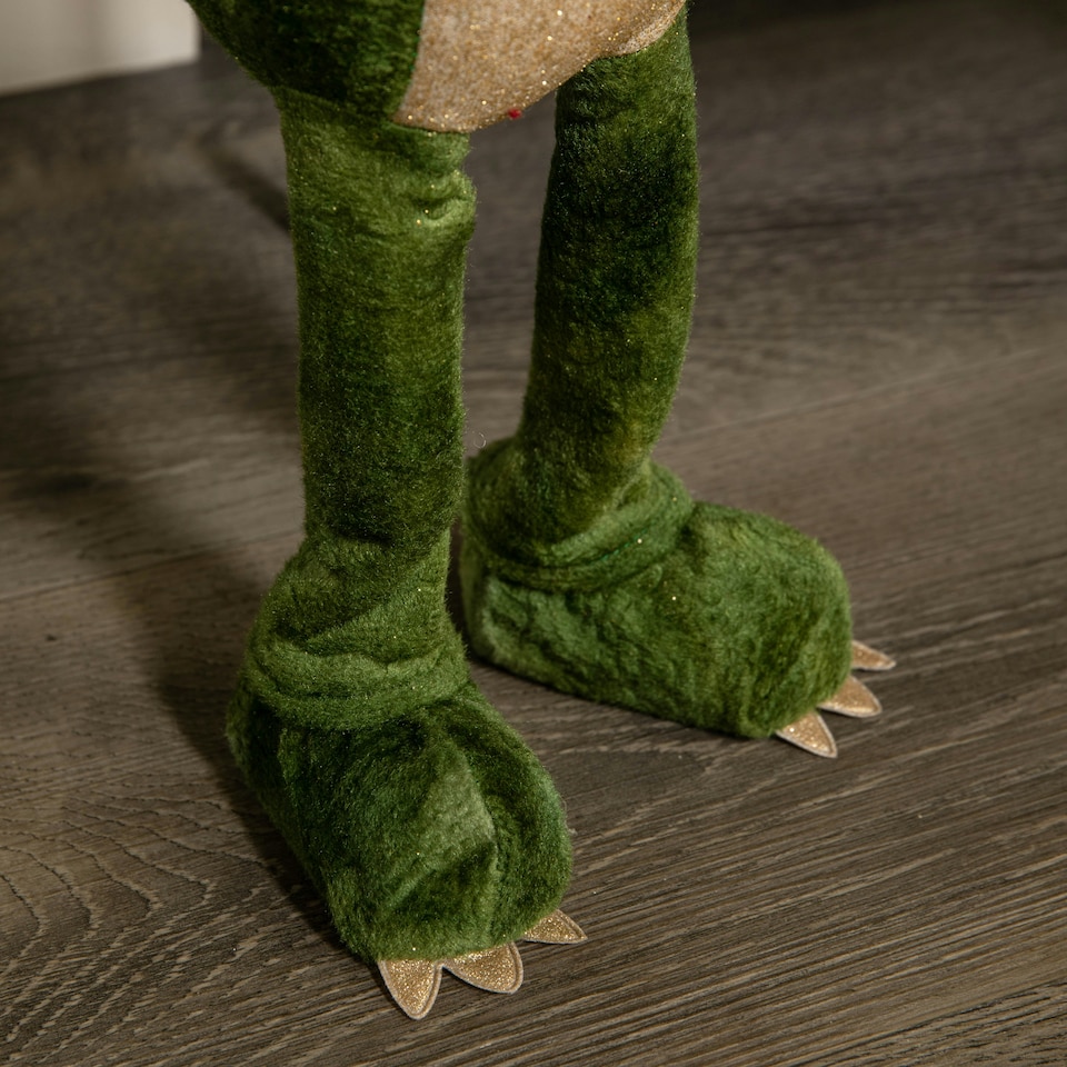 image 1 of 60cm Green Standing Christmas Dinosaur with Santa Hat