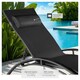 image 4 of Sun Lounger Set of 2 Alina - 5-step backrest, head cushion, aluminium frame | Black | black | 2