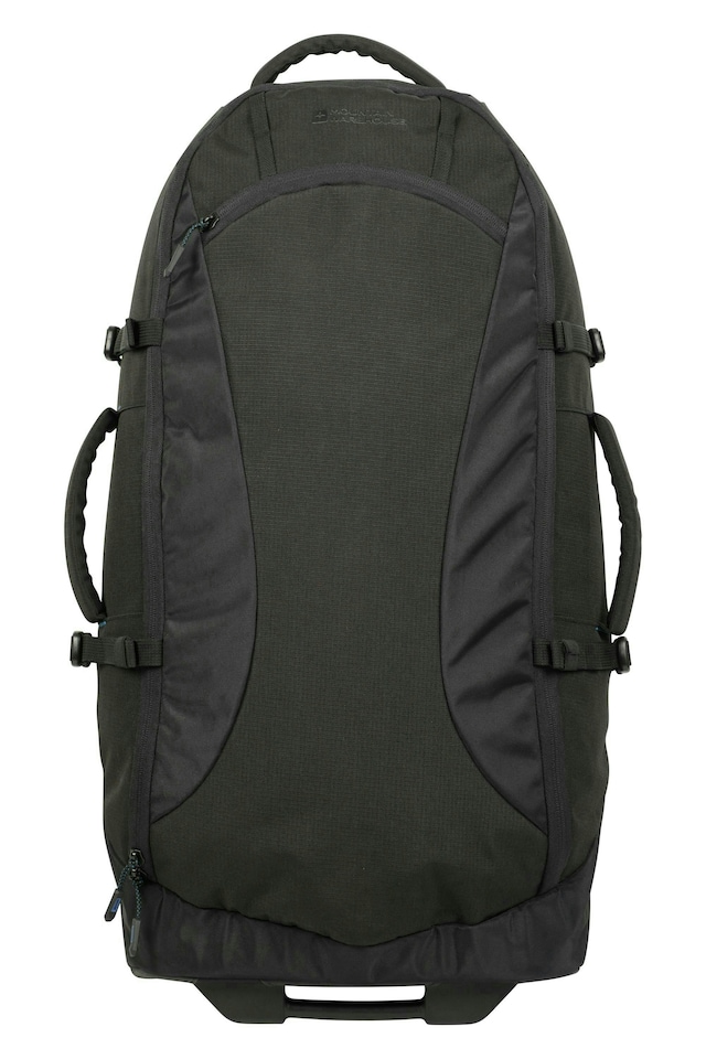 image 1 of Mountain Warehouse Voyager 50L Wheelie Rucksack Robust Wheels Multiple Pockets | Black