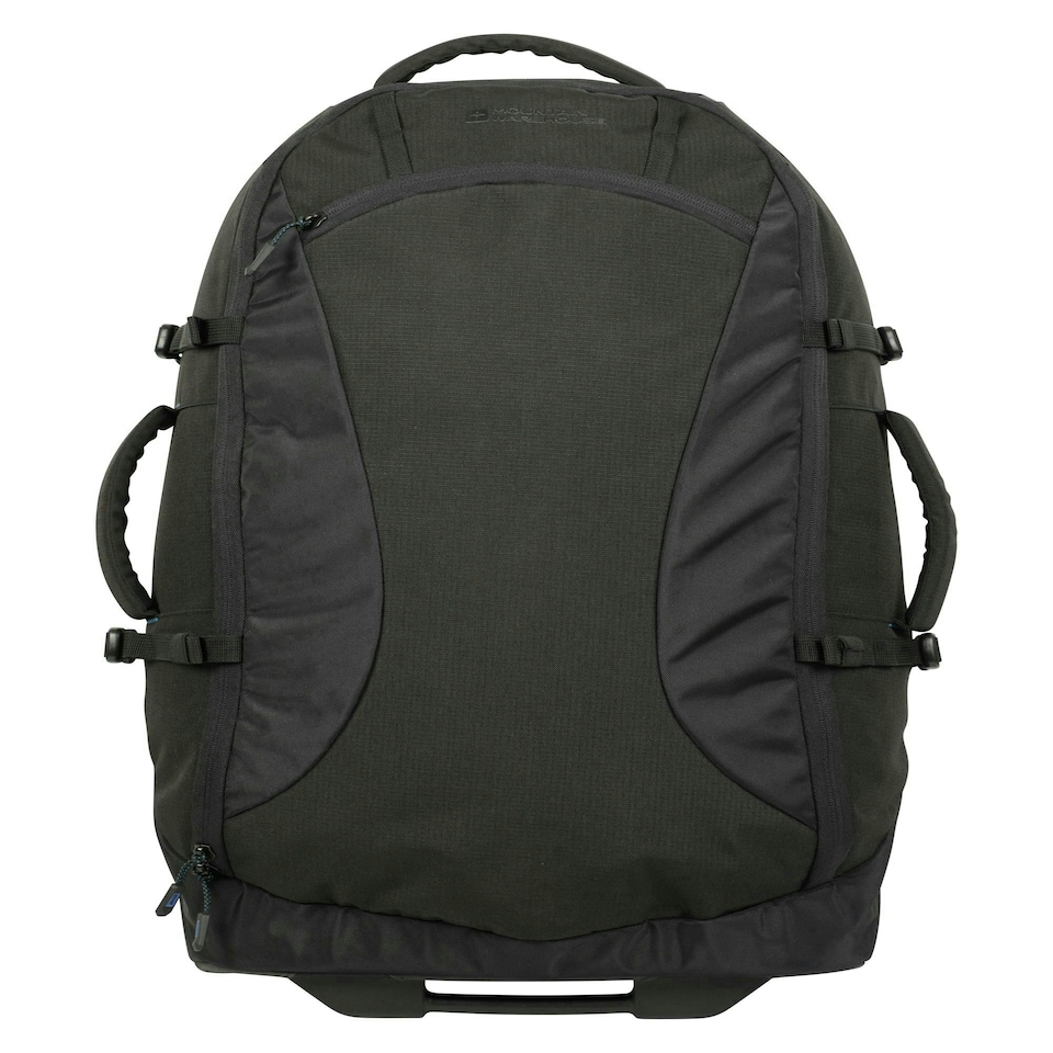 image 1 of Mountain Warehouse Voyager 50L Wheelie Rucksack Robust Wheels Multiple Pockets Black