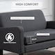 image 4 of HOMCOM 2 Seater Sofa, Small Comfy Sofa Couch with Rubber Wood Legs, Modern Upholstered Loveseat for Living Room, Bedroom, Charcoal Grey