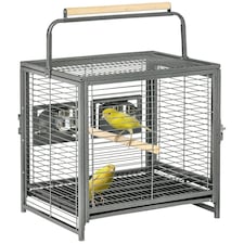 PawHut Parrot Cage, Travel Carry Pet Bird Cage Cockatiel w/ Metal Handle