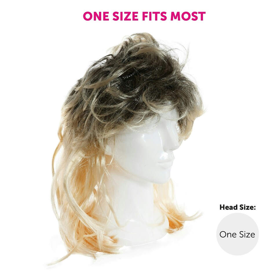 image 1 of Tiger King Mullet Wig – Blonde Joe Exotic Style Fancy Dress Hairpiece for Adults | Multi | One Size