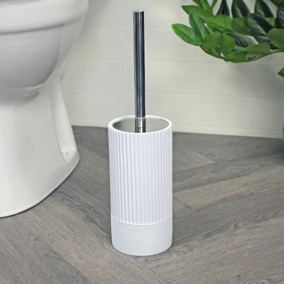 image 1 of Showerdrape Tranquil Pale Blue Sparkle Toilet Brush & Holder