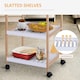 image 7 of HOMCOM Mobile Serving Trolley Kitchen Cart Pine Wood Rolling Wheels White