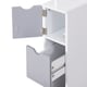 image 7 of HOMCOM Tall Bathroom Cabinet, Freestanding Bathroom Storage Cabinet with 2-Tier Shelf and Drawers, Narrow Cupboard Storage Unit, White, Grey