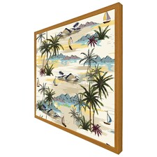 Palm & sailboats (Picture Frame) Brown | Oak | XS
