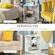image 10 of Modern Side Table Three Layer Bedside Table Nightstand w/ 2 Storage Shelves Grey