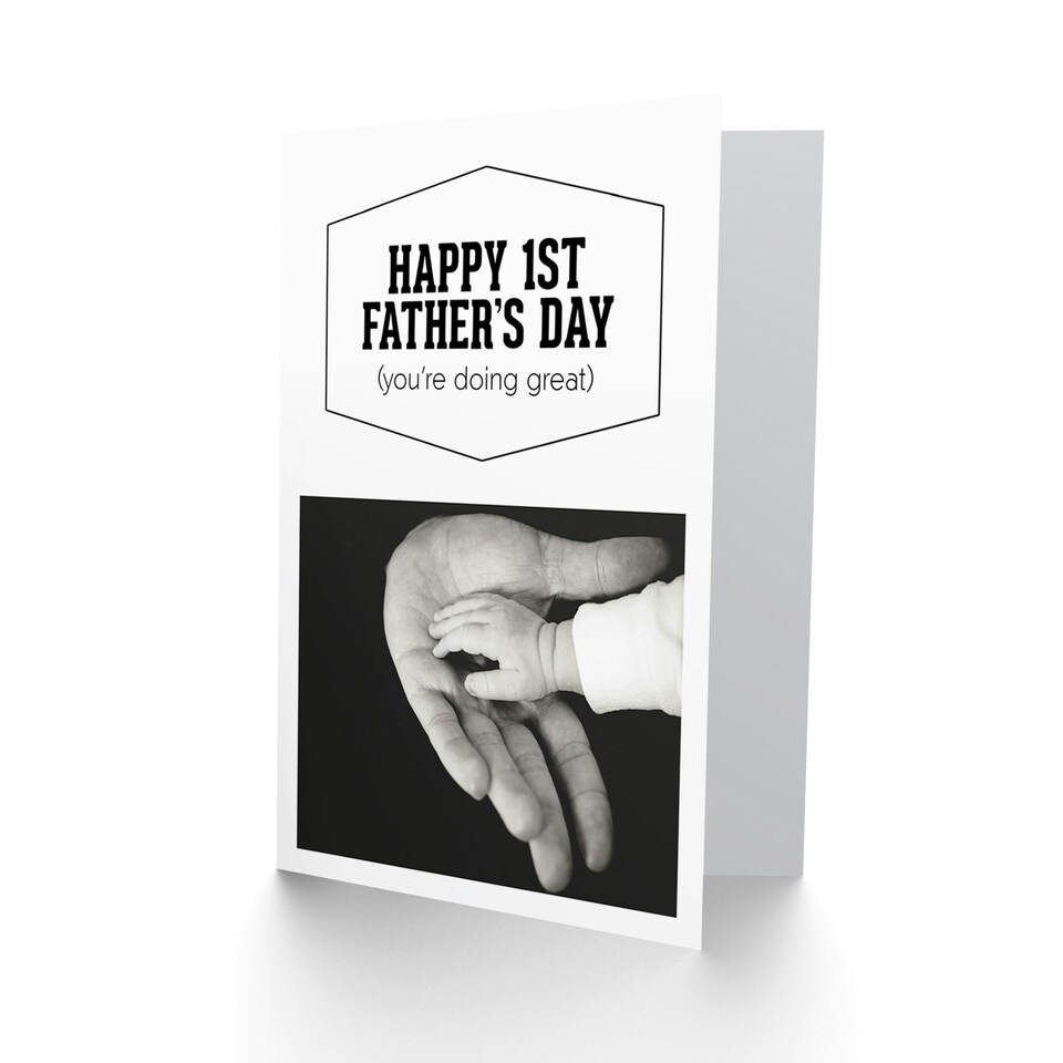image 1 of Baby Hand Happy 1st First Fathers Day Card