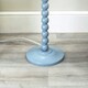 image 2 of ValueLights Bobbles Powder Blue Bobbin Floor Lamp with Blue Pleated Shade