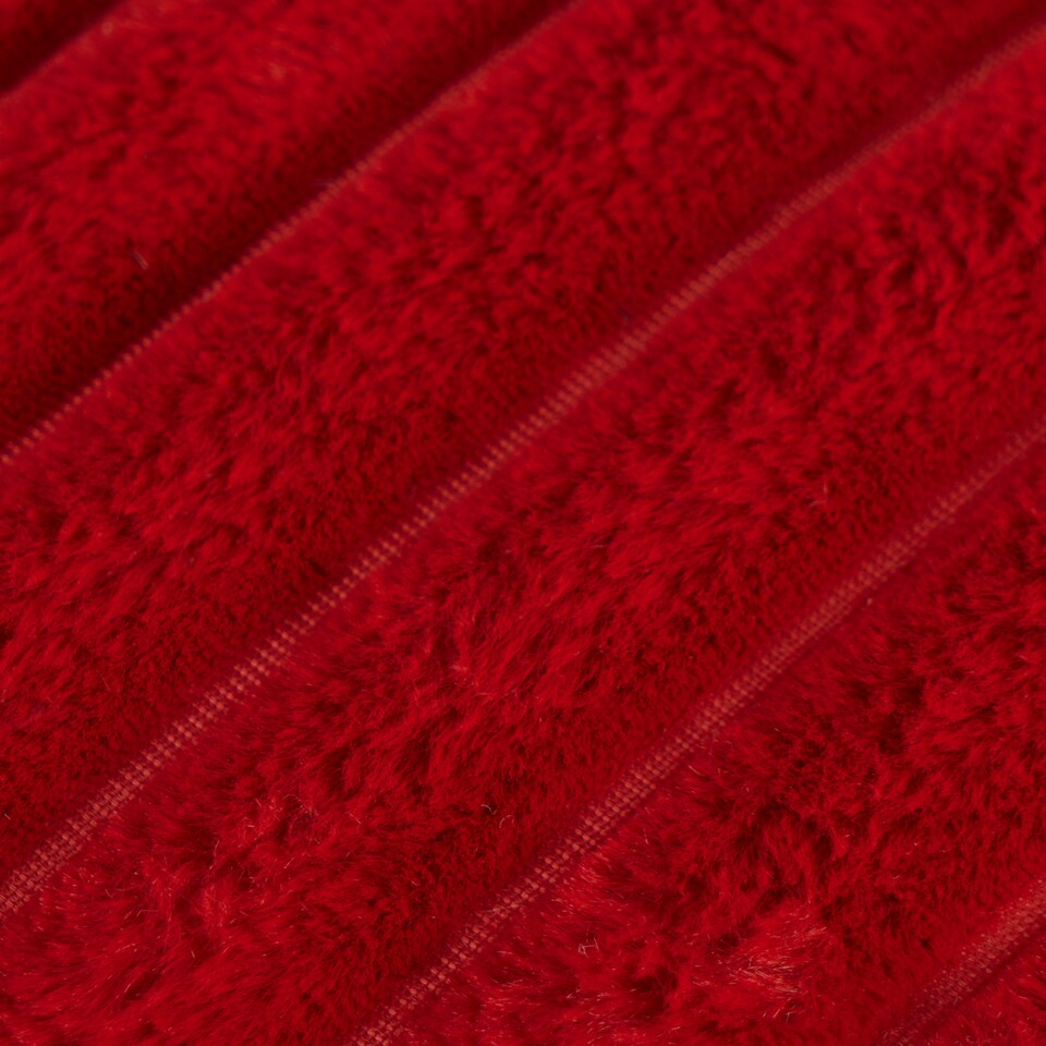 image 1 of OHS Faux Fur Ribbed Fleece Throw Blanket Winter Warm Supersoft