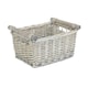 image 7 of Small Grey Wash Wooden Handled Storage Basket | Grey | Grey