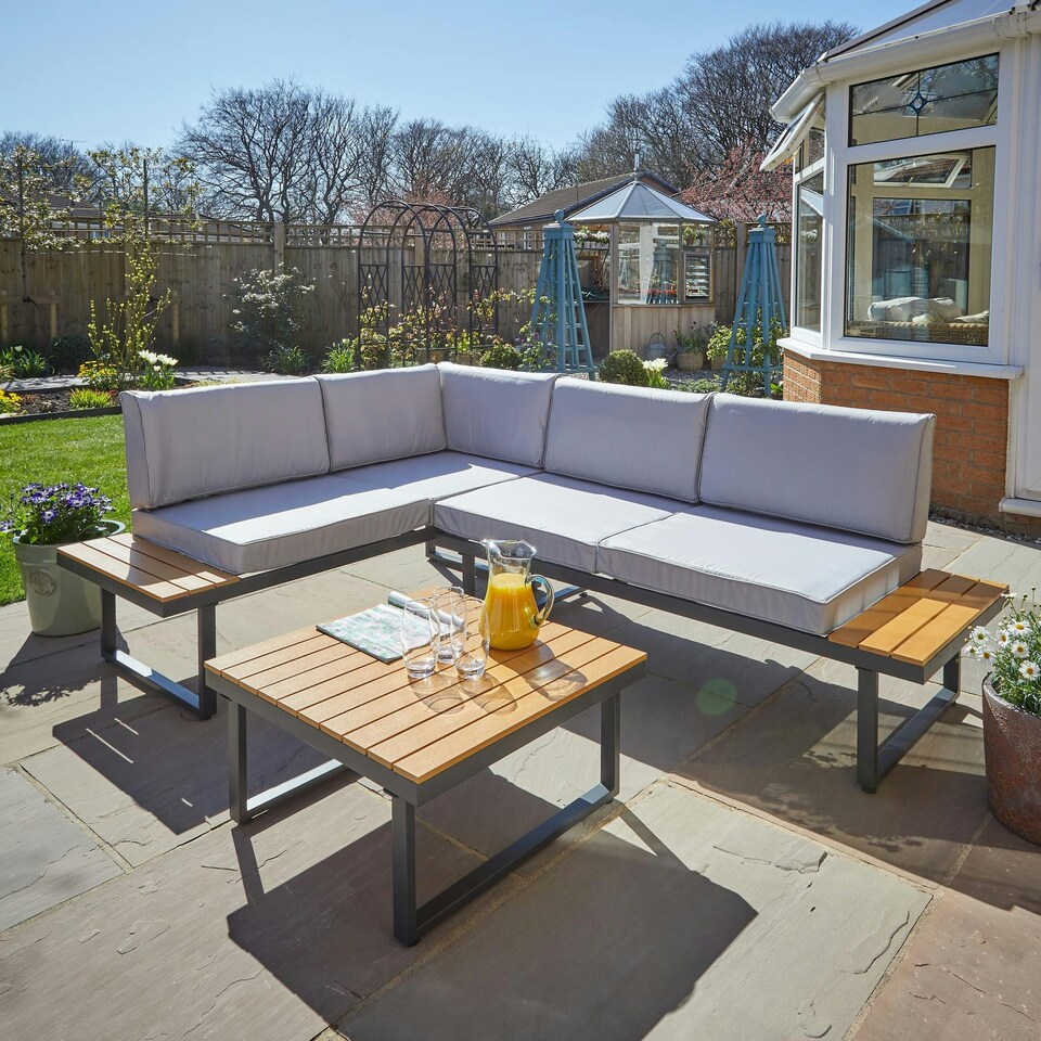 image 1 of Modular Garden Furniture Sofa And Matching Coffee Table Set Outdoor Furniture