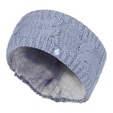 Ladies Cable Knitted Fleece Lined Thermal Winter Ear Warmer Headband | Blue | Blue | One Size | 1