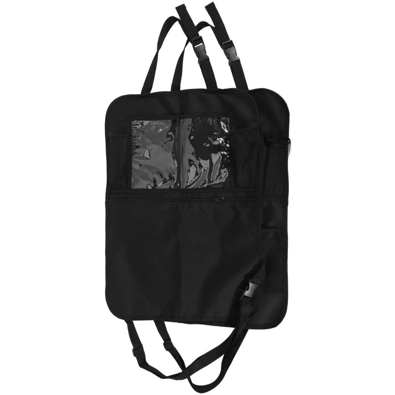 Child Rear Seat Storage Bag A and B Type Kick Guard Rear Seat Car Protector with Multi Pocket Storage Bag Black Two Piece Set