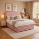 image 2 of 2FT6 Small Single Soft Pink Plush Velvet Divan Bed With Headboard & Footboard and Memory Sprung Mattress 2 Drawers Right Side Laying in Bed