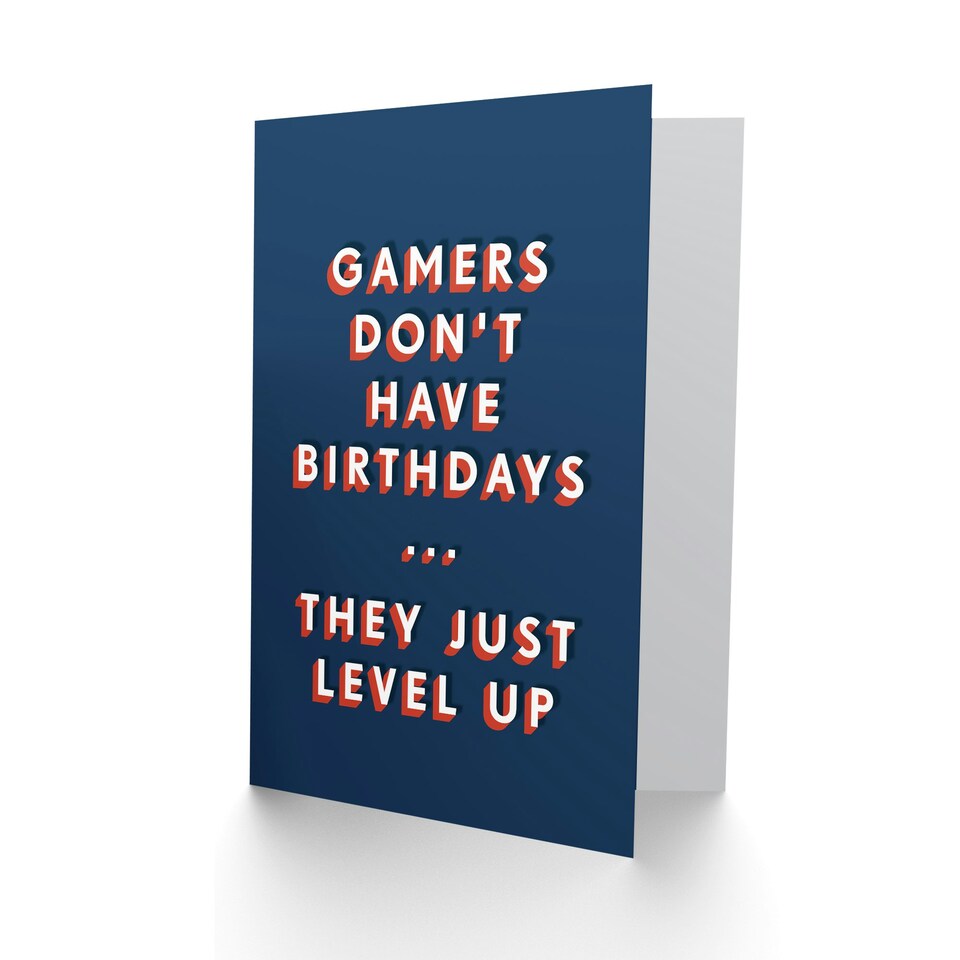 image 1 of Gamers Just Level Up Fun Bold Simple Modern For Him Birthday Card