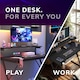 image 10 of House of Home Gaming Desk Carbon Fibre Top Black 118cm Black