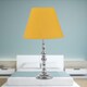 image 4 of Set of 2 Chrome Table Lamps with Decorative Stem and Ochre Shades Chrome | Red