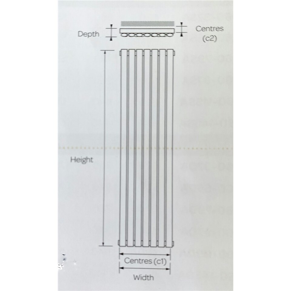 image 1 of 1800mm (H) x 450mm (W) - Stainless Vertical Radiator (Paris) - SINGLE Panel - (1.8m x 0.45m) - Depth 63mm