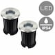 image 1 of ValueLights Pair Of Modern Bushed Chrome IP54 Rated Outdoor Garden Walk Over Lights