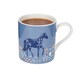image 8 of KitchenCraft Fine Bone China Woodcut Horse 250ml Can Mug | Blue