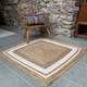 image 3 of KHIDAKEE Square Border Beige Rug Woven with - Jute - L120 x W120 - Natural Brown