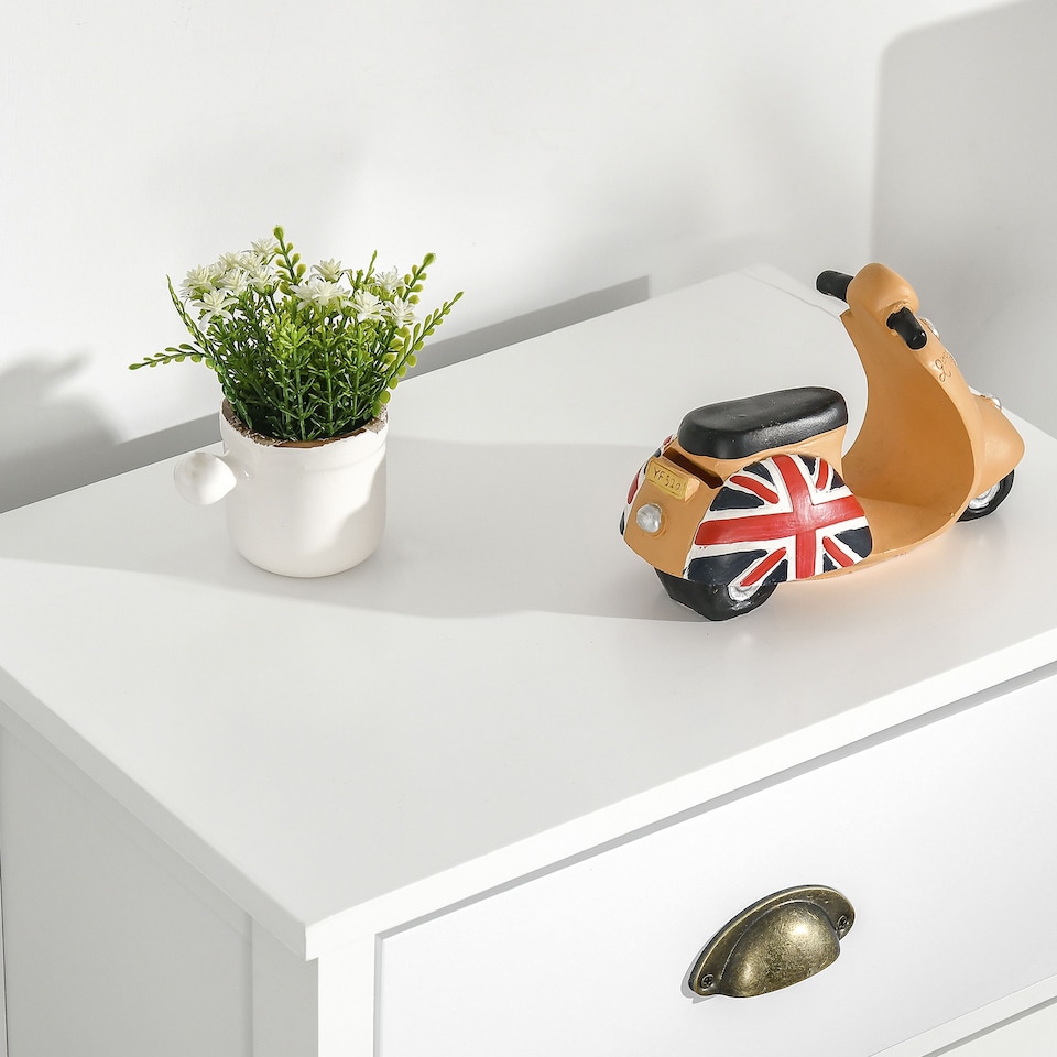 image 1 of HOMCOM Slim Storage Cabinet Organiser, Chest of Drawers, 5-Drawer Dresser with Metal Handle for Living Room, Bedroom, Blue