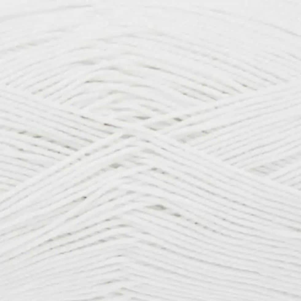 King Cole White Giza Cotton 4 Ply Yarn (Value Pack 12 x 50g Balls) For Crochet, Knitting - 158m per ball