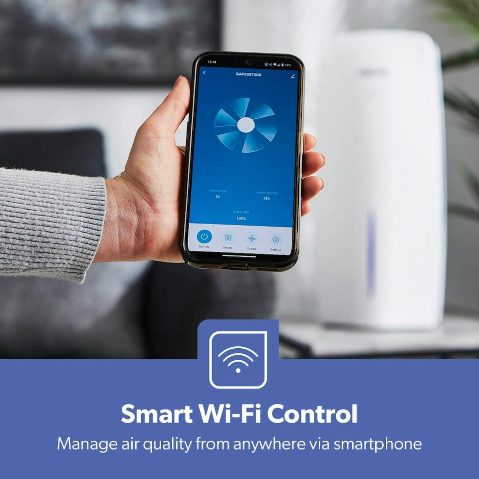 image 1 of GEEPAS  2-in-1 Digital Air Purifier & Humidifier | White