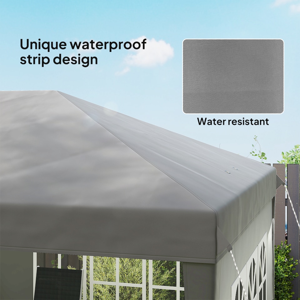 image 1 of Outsunny 3 x 6m Heavy Duty Gazebo Marquee Party Tent with Storage Bag Grey | Grey | Grey | 585 cm x 295 cm x 270 cm | 1