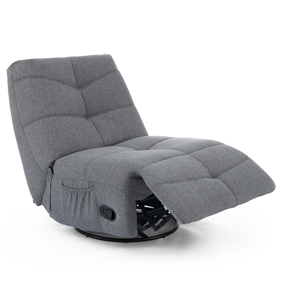 image 1 of Austin Swivel & Rocker Manual Fabric Recliner Chair Grey | Grey | Grey | One Size