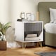 image 2 of HOMCOM Bedside Table with Drawer, Modern Bedside Cabinet with Open Compartment and Handle, Bedside Drawers for Bedroom, Living Room, White