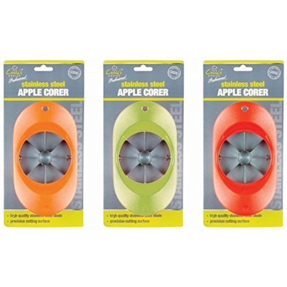 image 1 of Stainless Steel Apple Corer with Plastic Handle - Cut Cutting Fruit