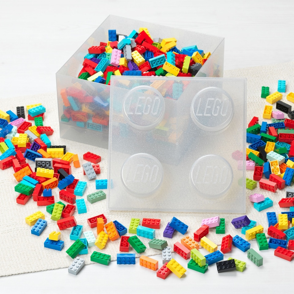 image 1 of LEGO Storage Brick 4 Stud Glitter Translucent
