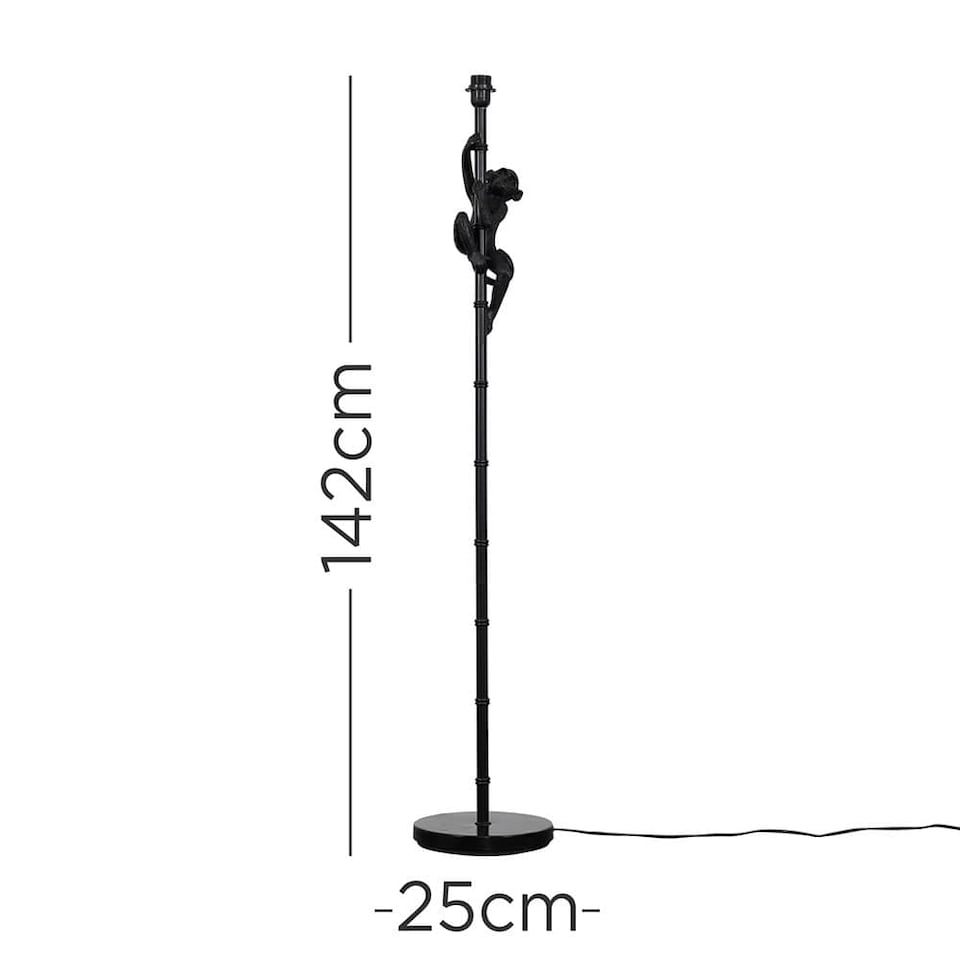 image 1 of ValueLights George Monkey Hanging Modern Black Floor Lamp Base | Black