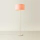 image 3 of ValueLights Charlie White Stem Floor Lamp Blush Pink Shade Pink