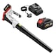 image 1 of Outsunny Leaf Blower Cordless with 4000mAh Battery & Charger | White | White with red and black accents | 97L x 11W x 21.5H cm