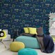 image 2 of Holden Décor Gamer Wallpaper - Navy/Neon Yellow - One Size Blue