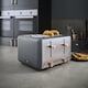 image 9 of Tower Grey & Rose Gold Pyramid Kettle Toaster Bread Bin & Canisters Set