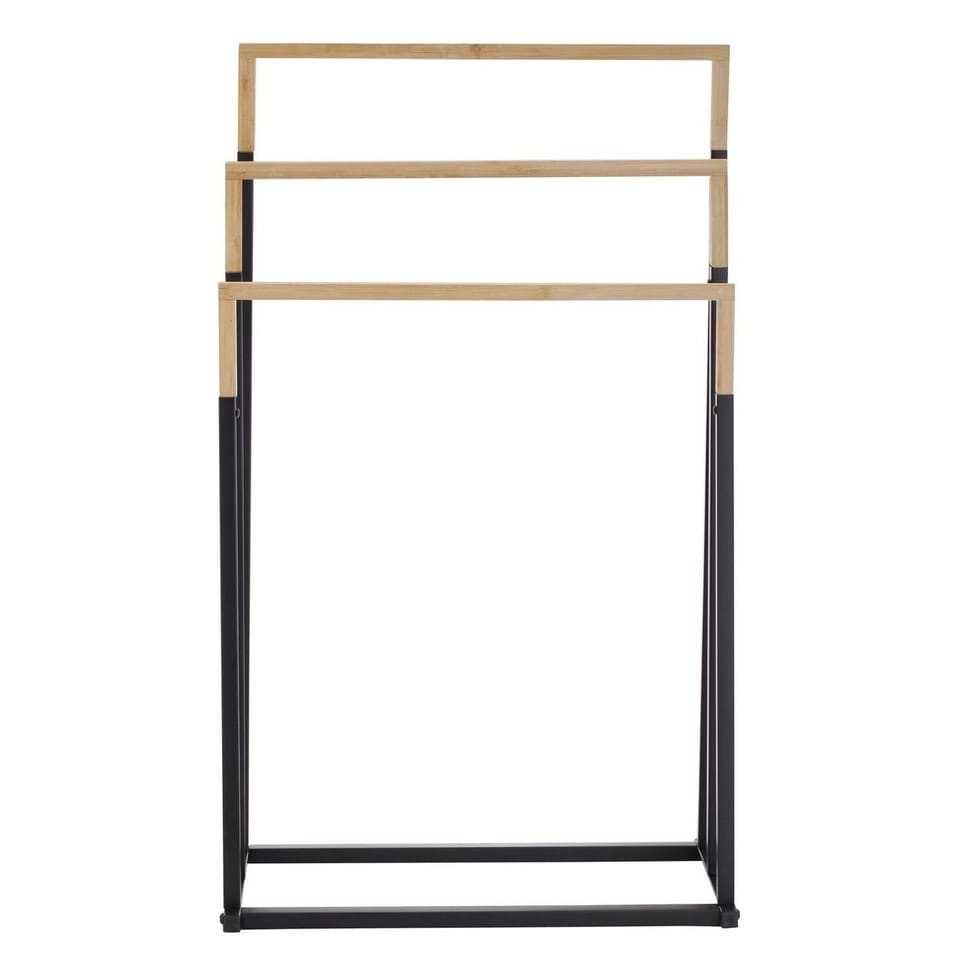 image 1 of Black Freestanding 3 Tier Towel Rack Stand