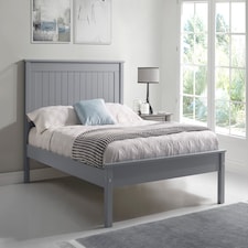 4ft Small Double Pure grey,wood,wooden low foot end board,solid panel bed frame.Shaker style