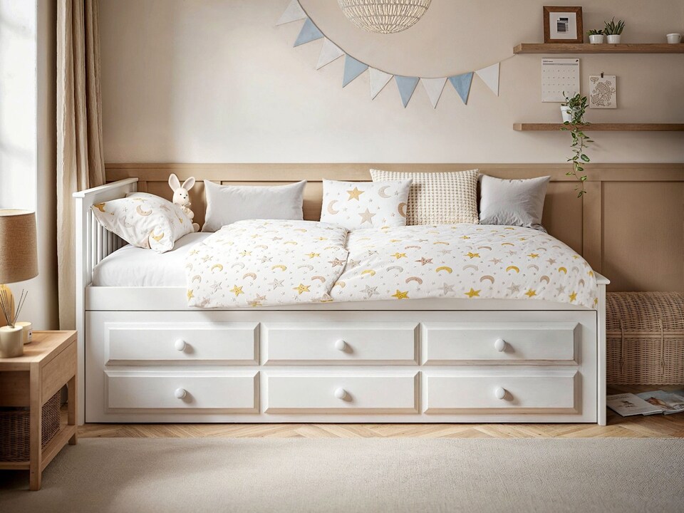 image 1 of Flair Montana Captain's Bed with Drawers & Trundle White