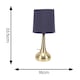 image 6 of ValueLights Teardrop Pair Gold Touch Table Lamps Navy Shade | Blue
